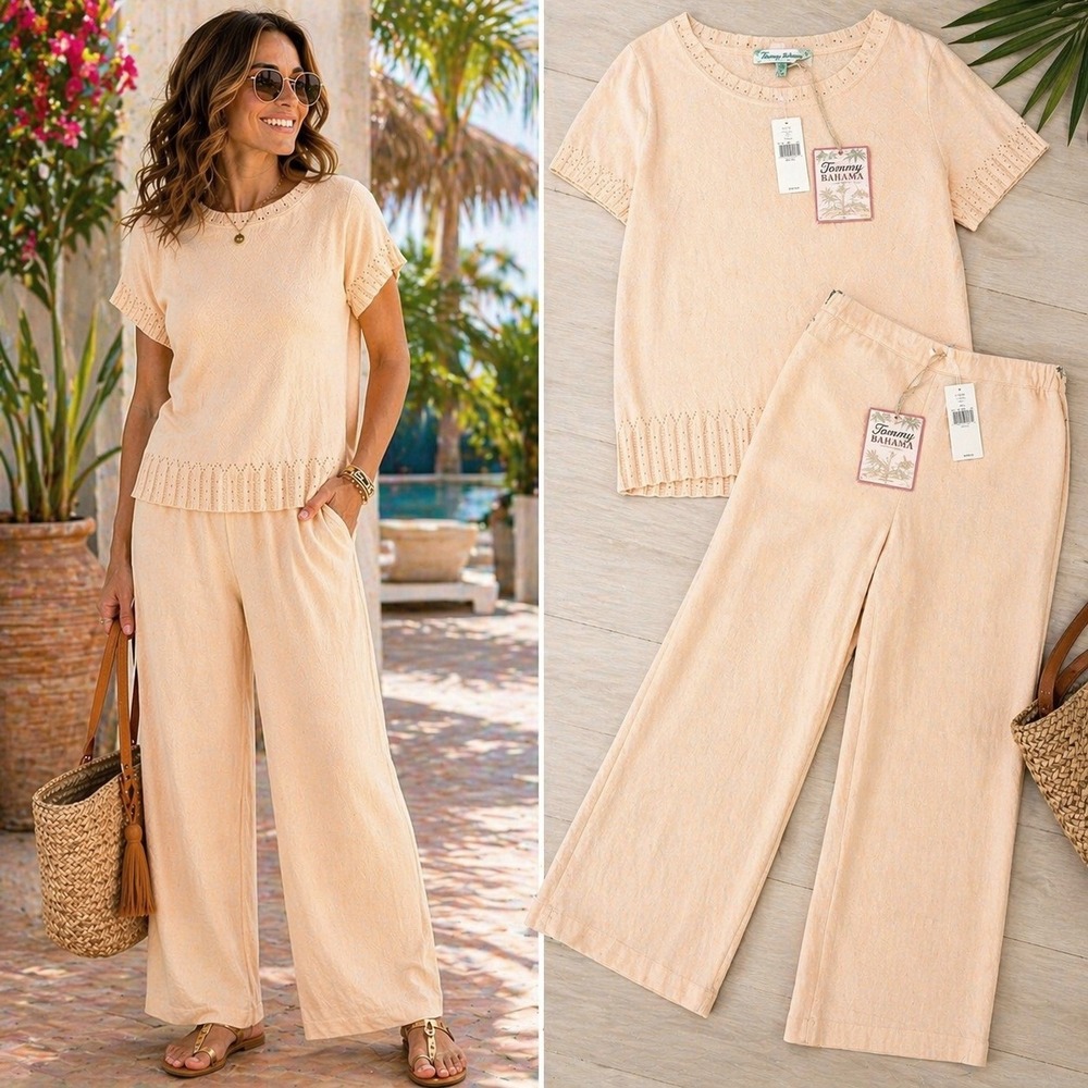 Tommy Bahama Set - Women's Size 8/10 top & 10 bottoms Light Nectar